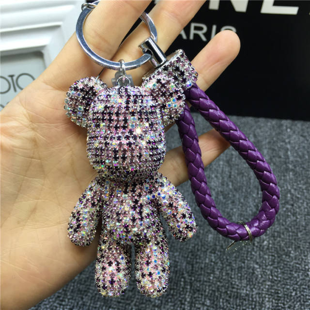 Diamond tassel bear keychain