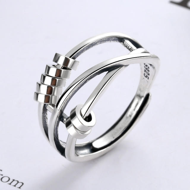 S925 sterling silver spin beads Anxiety rings
