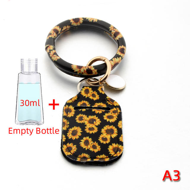 PU leather bracelet tassel empty bottle cover keychain
