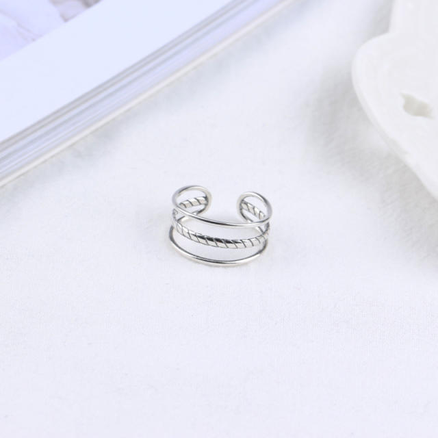 S925 three-layer open ring