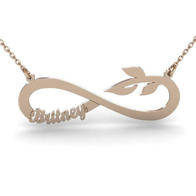 Stainless steel infinity symbol name necklace