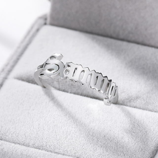 Customized Old English name ring