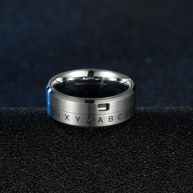 Titanium steel rotatable letter ring