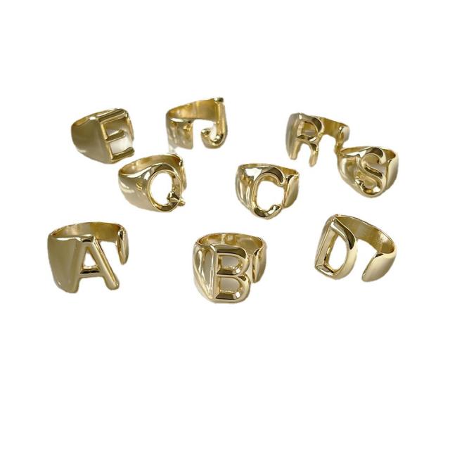 New 26 English letters open ring