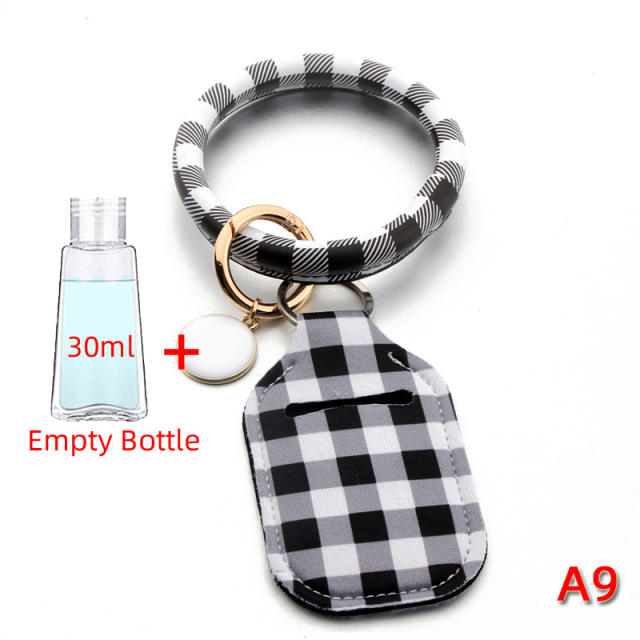 PU leather bracelet tassel empty bottle cover keychain