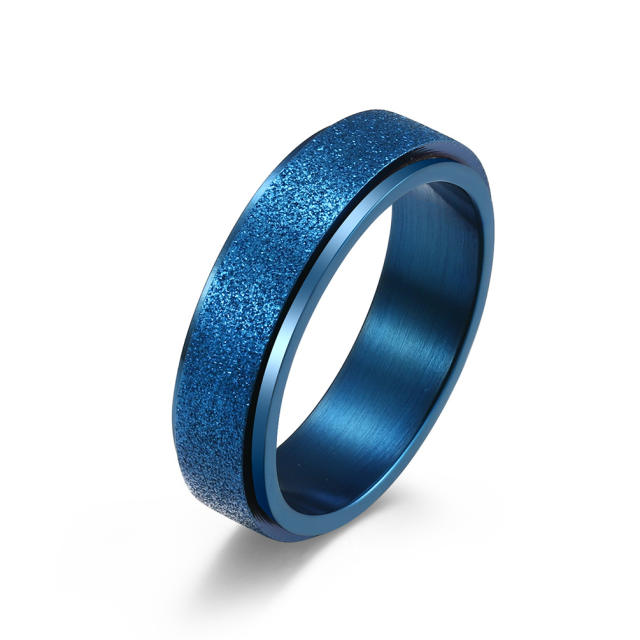 Titanium steel frosted rotatable ring