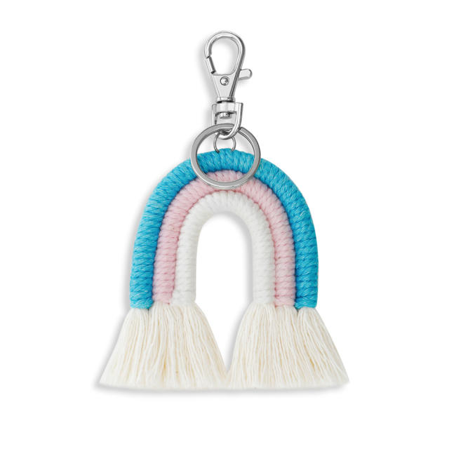 Creative handmade tassel rainbow keychain