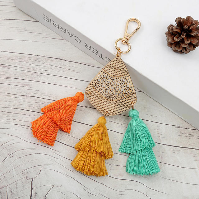 Chinese style colorful tassel keychain