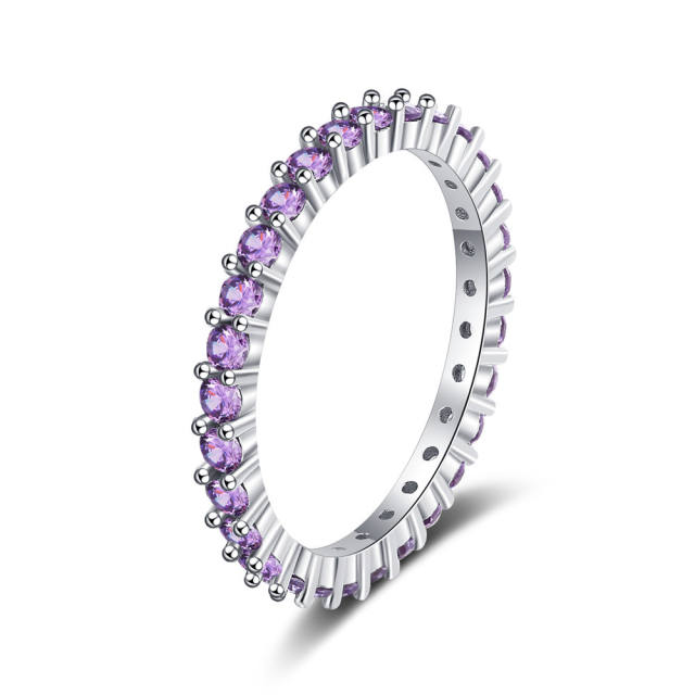 Luxury amethyst S925 stackable rings