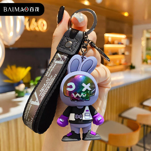 Color mask rabbit cool keychain