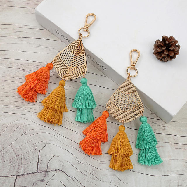 Chinese style colorful tassel keychain