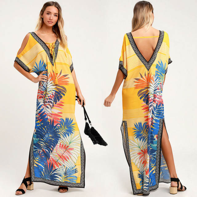 Bohemian printed beach dress