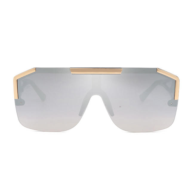 Unique rimless one piece glass sunglasses