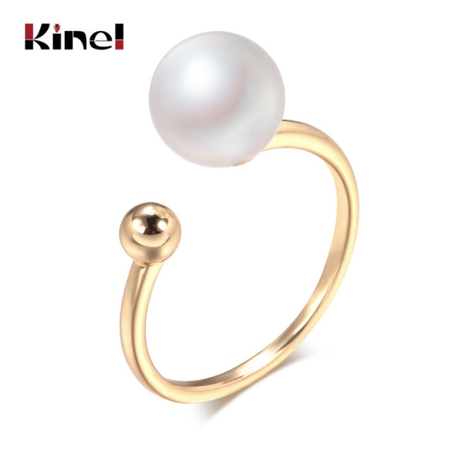 Fashion single pearl open ring