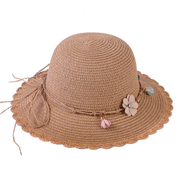 Cute flower straw beach hat