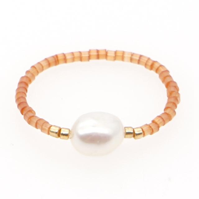 Miyuki beads elegant water pearl rings