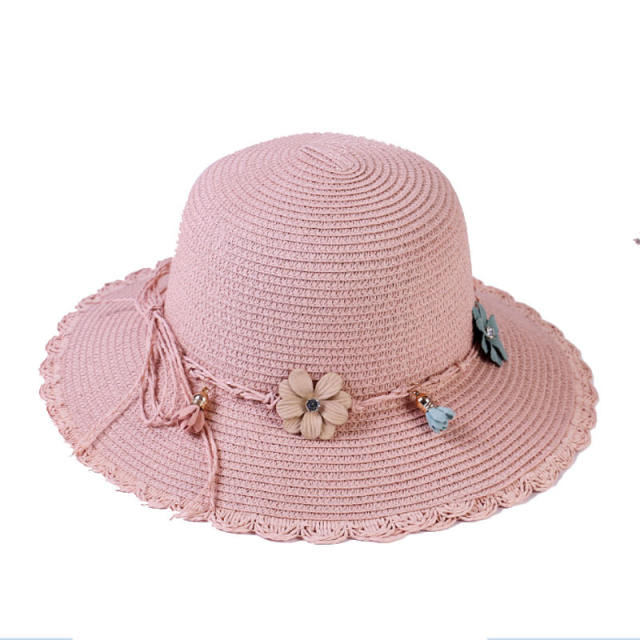 Cute flower straw beach hat