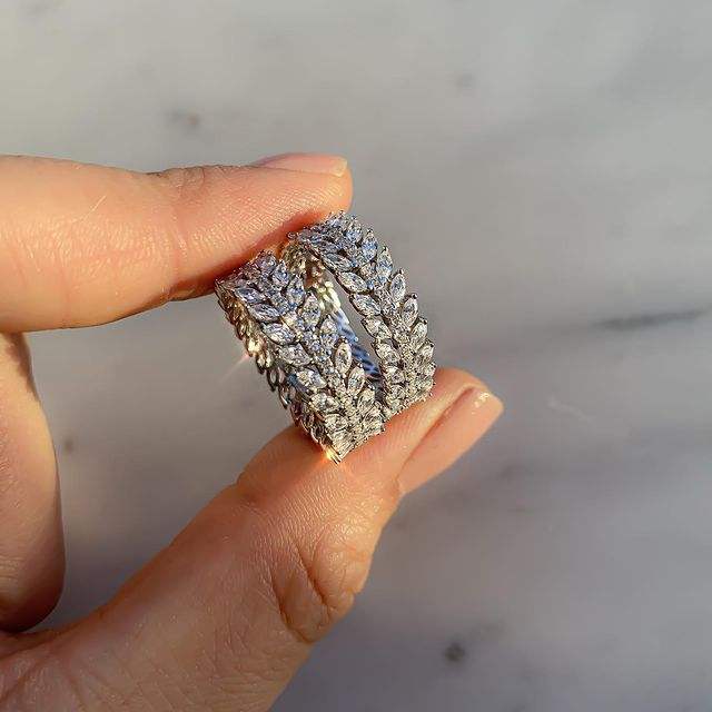 Delicate full of cubic zircon eternity rings