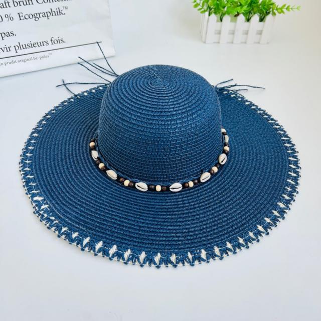 Wide brim straw beach hat