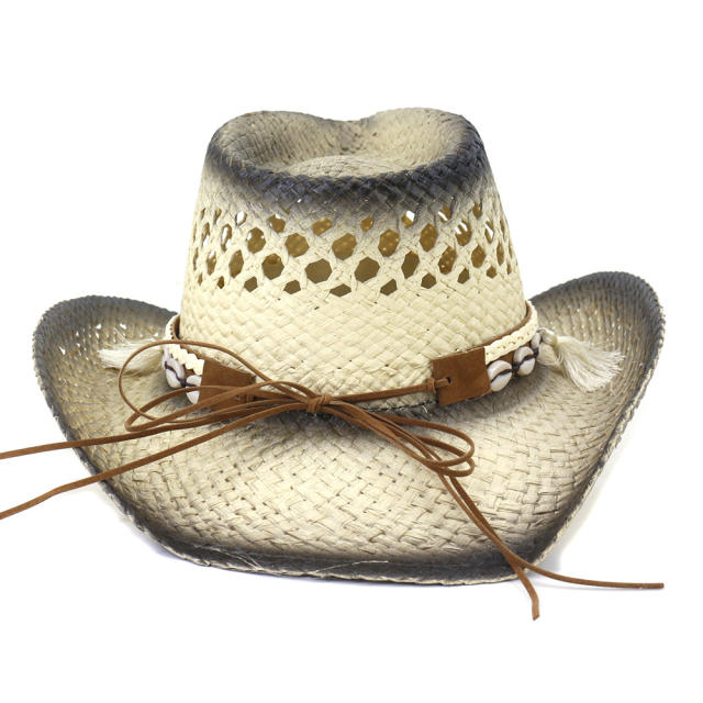 Color painting straw cowgirl hat