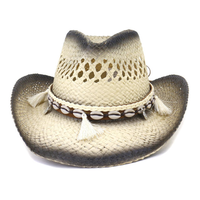 Color painting straw cowgirl hat
