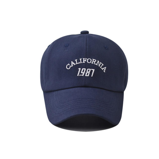 New 1987 letter embroidered cotton baseball cap