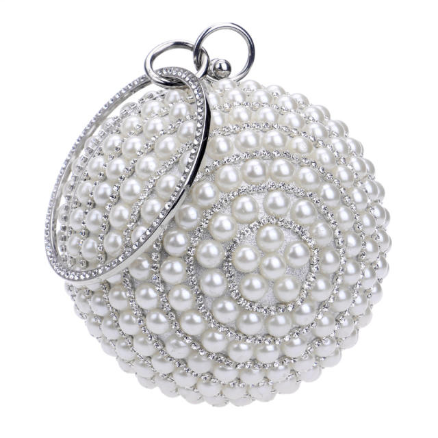 Hot sale color pearl beads ball shape evening bag