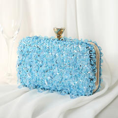 Hot sale shiny gliter handmade beaded evening bag clutch