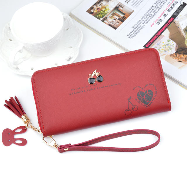 Black cherry rabbit head tassel purse