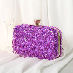 Hot sale shiny gliter handmade beaded evening bag clutch