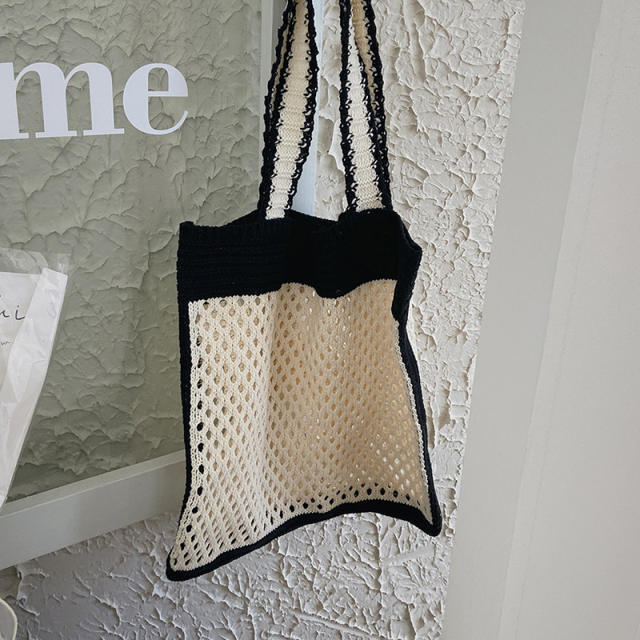 Personality knitted tote bag for women