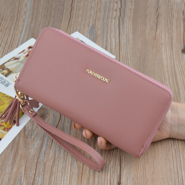 Long style tassel clover simple purse