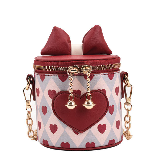 Sweet bow heart bucket bag