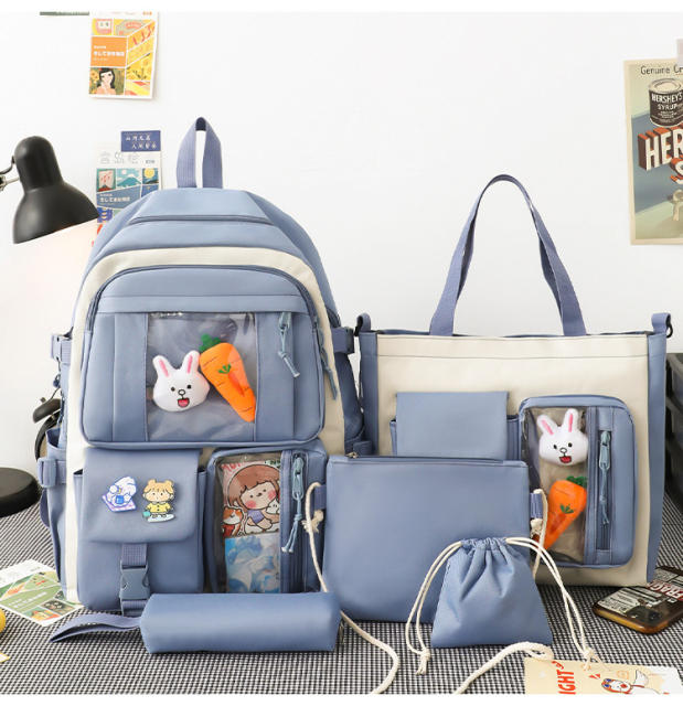 4pcs large capacity school bag student backpack set