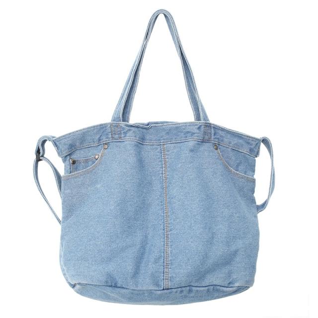 Casual large capacity denim tote bag