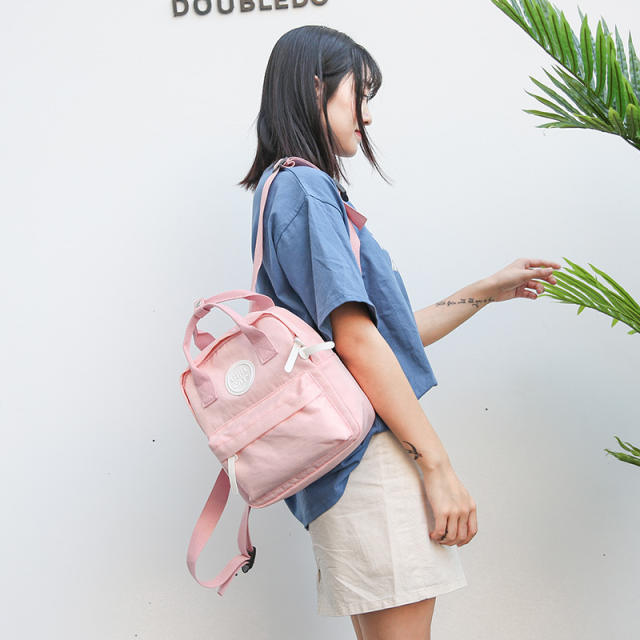 Sweet color canvas backpack