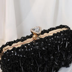 Hot sale shiny gliter handmade beaded evening bag clutch