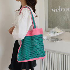 Personality knitted tote bag for women