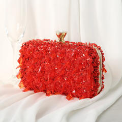 Hot sale shiny gliter handmade beaded evening bag clutch