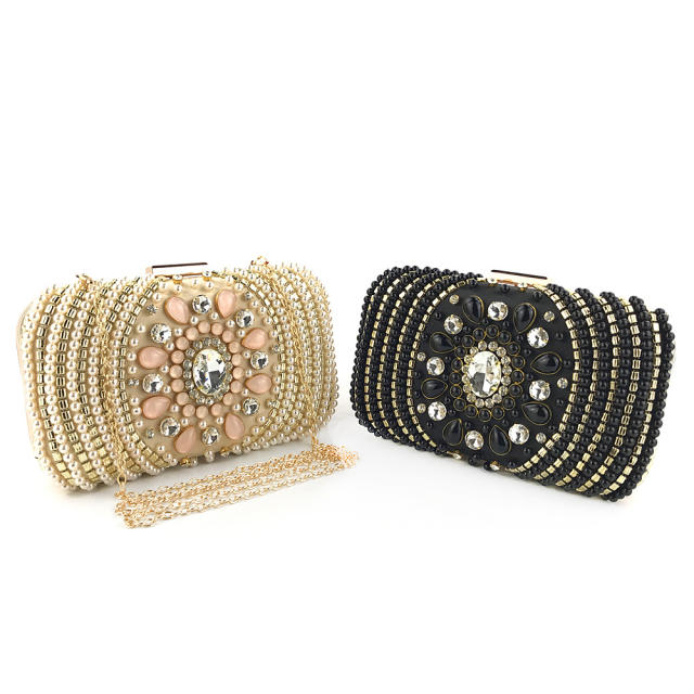 Pearl crystal evening bags