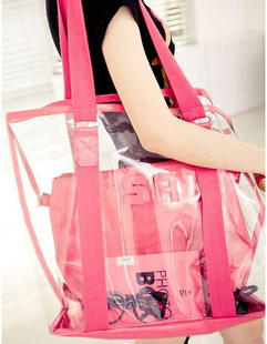 Clear beach tote bag