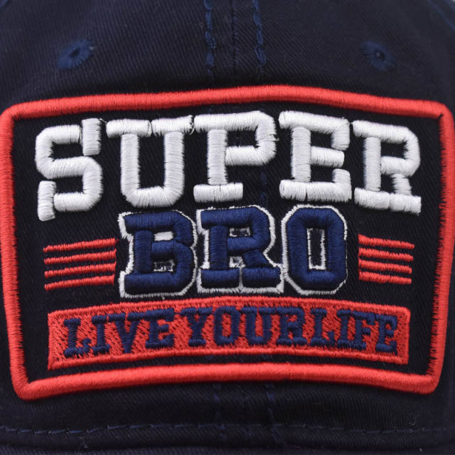 New SUPER BRO letters embroidered cotton baseball cap