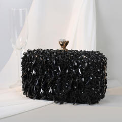 Hot sale shiny gliter handmade beaded evening bag clutch