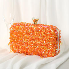 Hot sale shiny gliter handmade beaded evening bag clutch