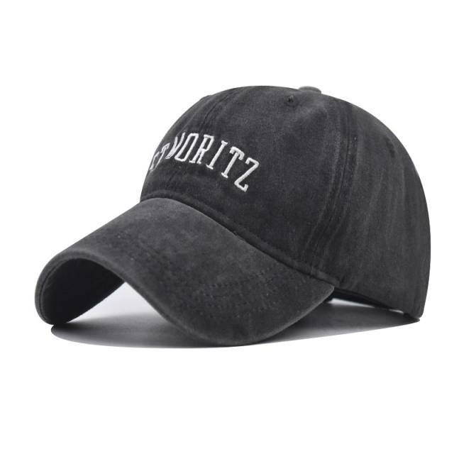 New St. MORITS letter embroidered cotton baseball cap