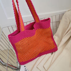 Personality knitted tote bag for women