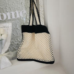 Personality knitted tote bag for women