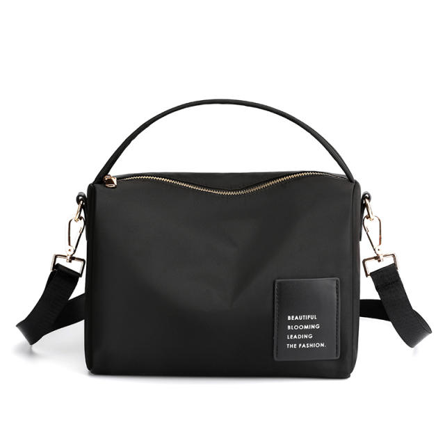 PU leather waterproof nylon handbag