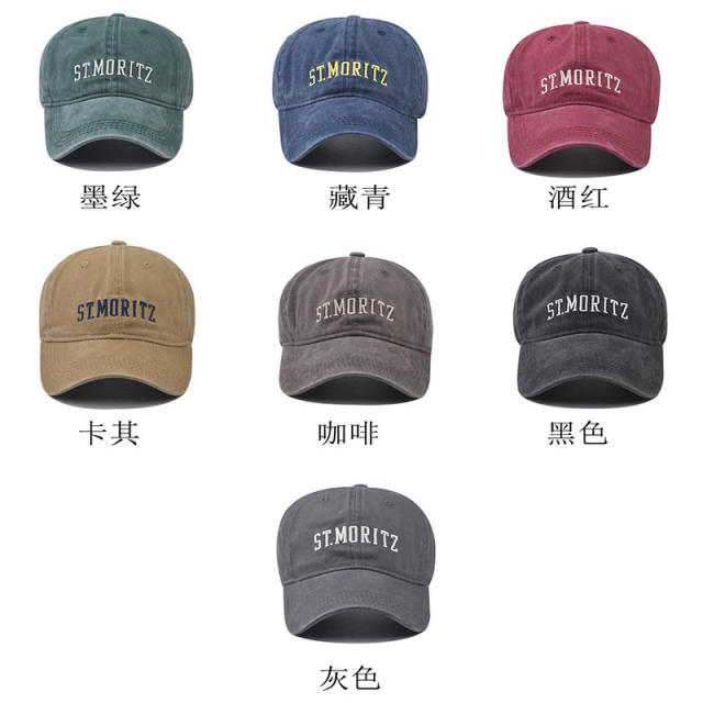 New St. MORITS letter embroidered cotton baseball cap