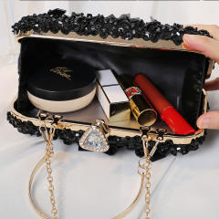 Hot sale shiny gliter handmade beaded evening bag clutch